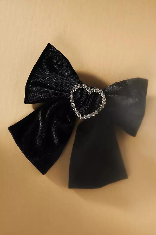 Anthropologie Velvet Rhinestone Heart Bow Cover