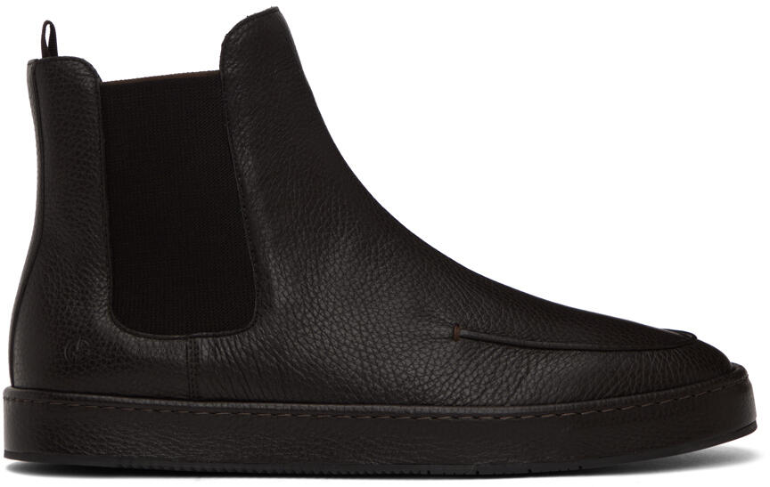 Giorgio Armani Black Moc Toe Chelsea Boots Cover