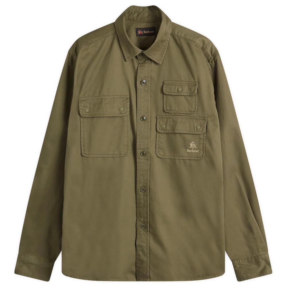 Barbour Men's x Baracuta Chorlton Twill Overshirt in Uniform Green Cover