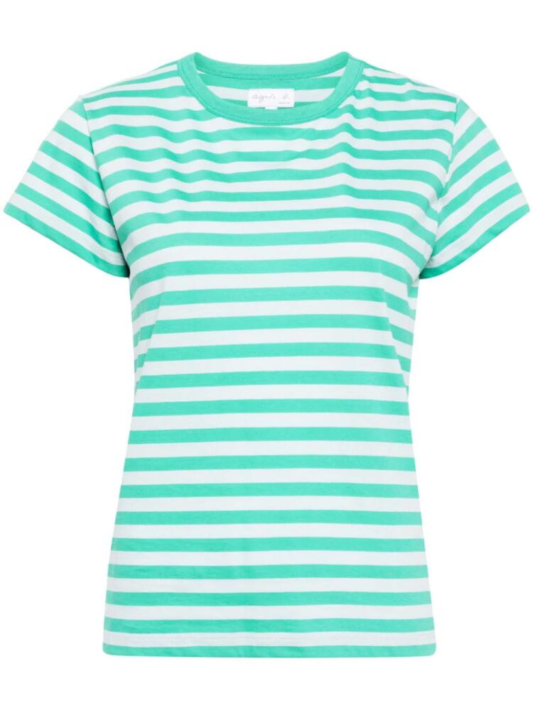 agnès b. Brando striped cotton T-shirt - Green Cover