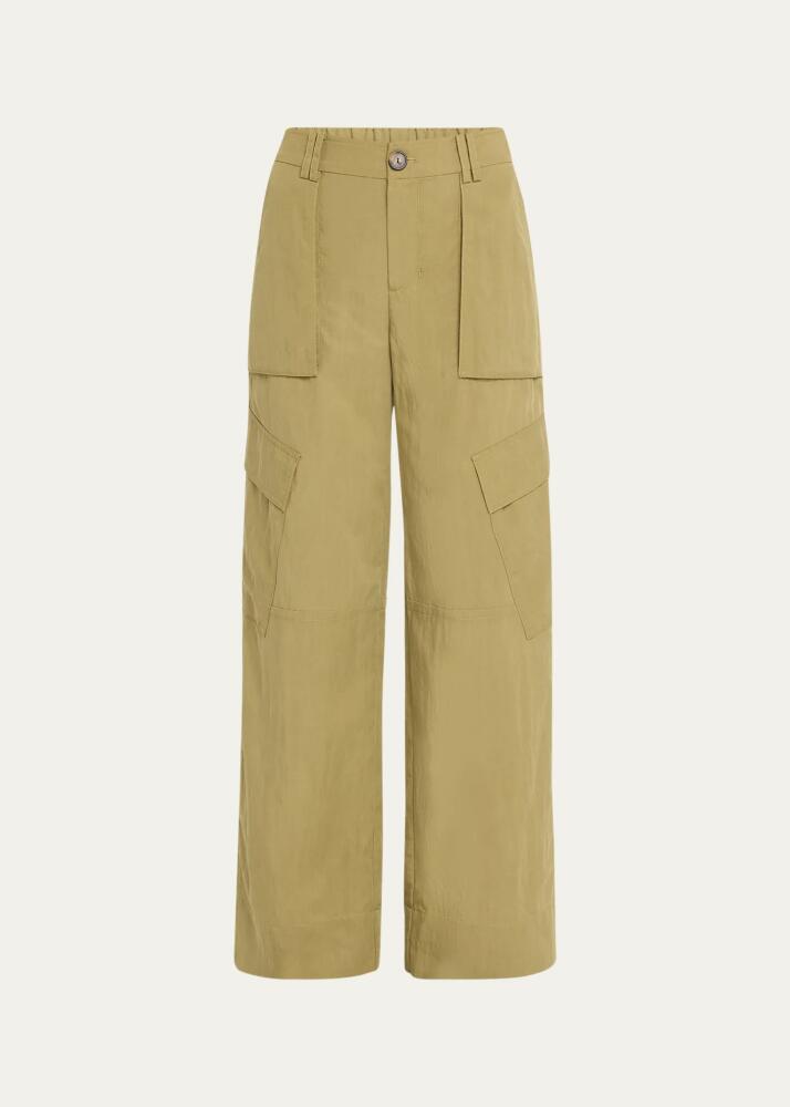 Vince Mid-Rise Fluid Wide Cargo Trousers Cover