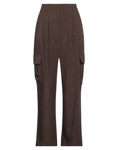 Birgitte Herskind Woman Pants Dark brown Recycled polyester, Elastane, Cotton Cover