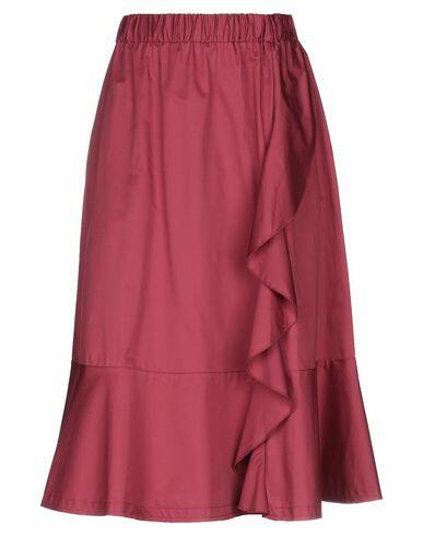 Kaos Jeans Woman Midi skirt Burgundy Cotton Cover