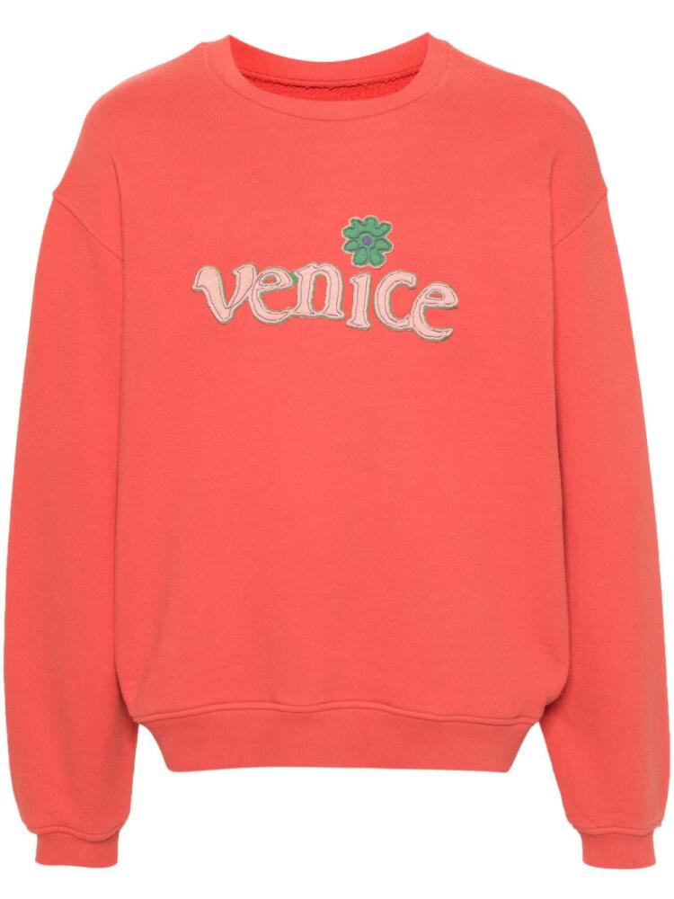 ERL Venice-patch cotton sweatshirt - Red Cover