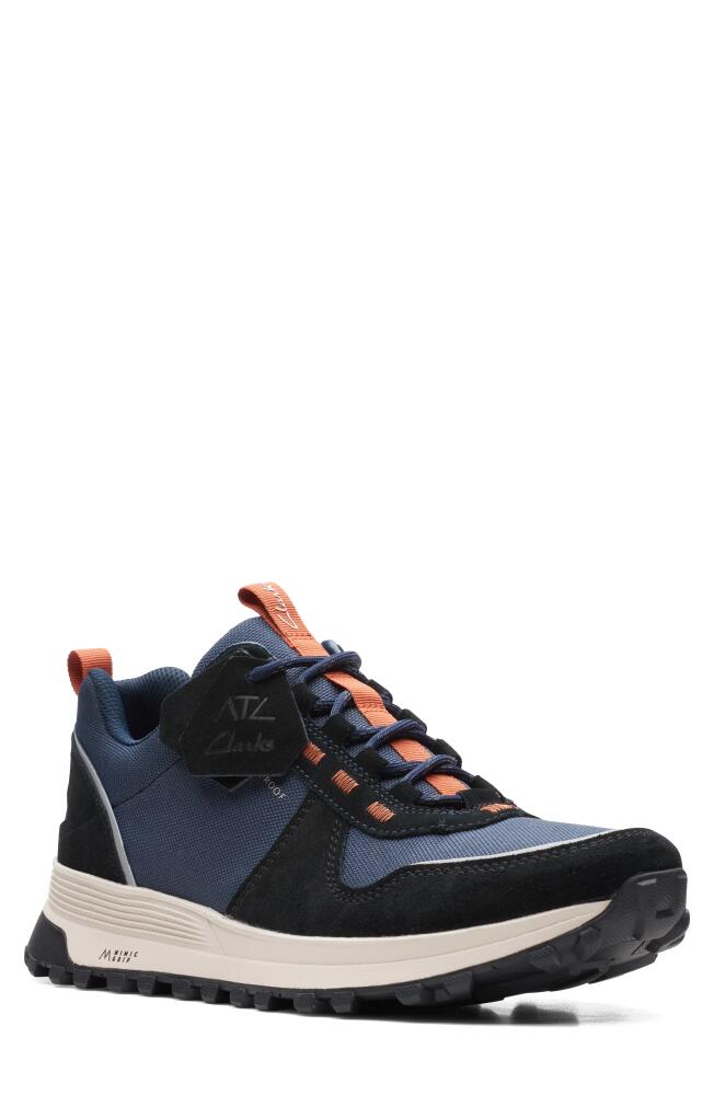 Clarks(r) ATL Trek Walk Waterproof Sneaker in Navy Combi Cover