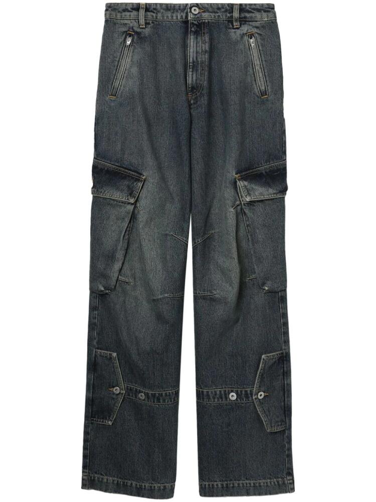 Halfboy high-rise wide-leg cargo jeans - Blue Cover