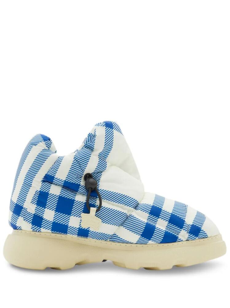 Burberry checked drawstring padded boots - Blue Cover