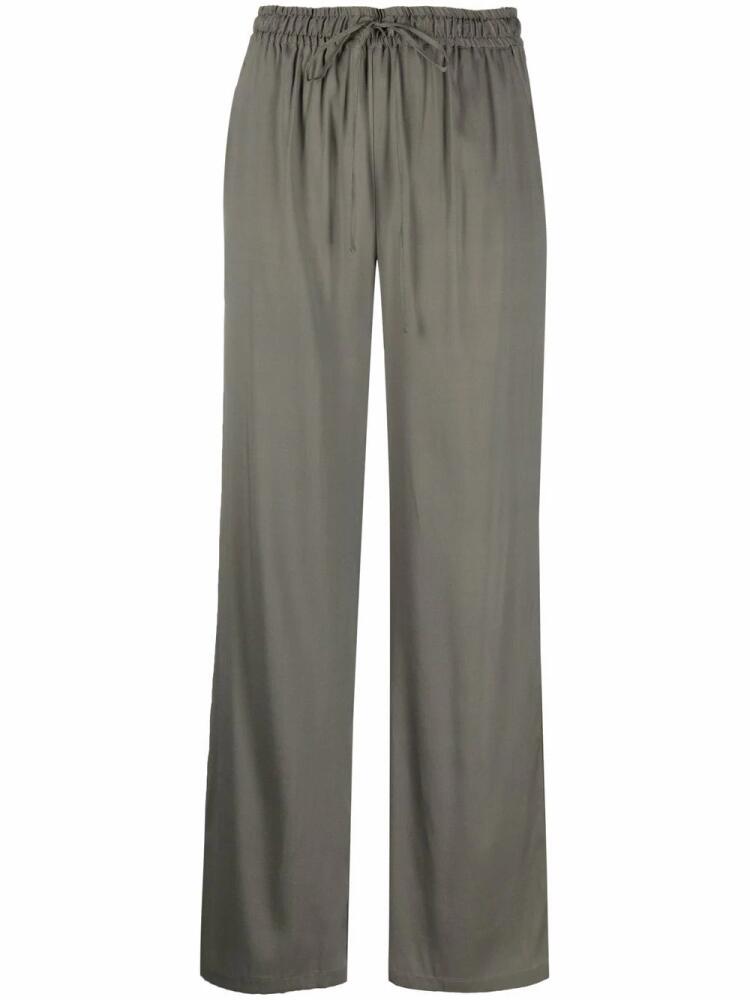 PAULA drawstring straight-leg trousers - Green Cover