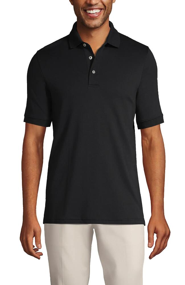 Lands' End Short Sleeve Cotton Supima Polo Shirt in Black Cover