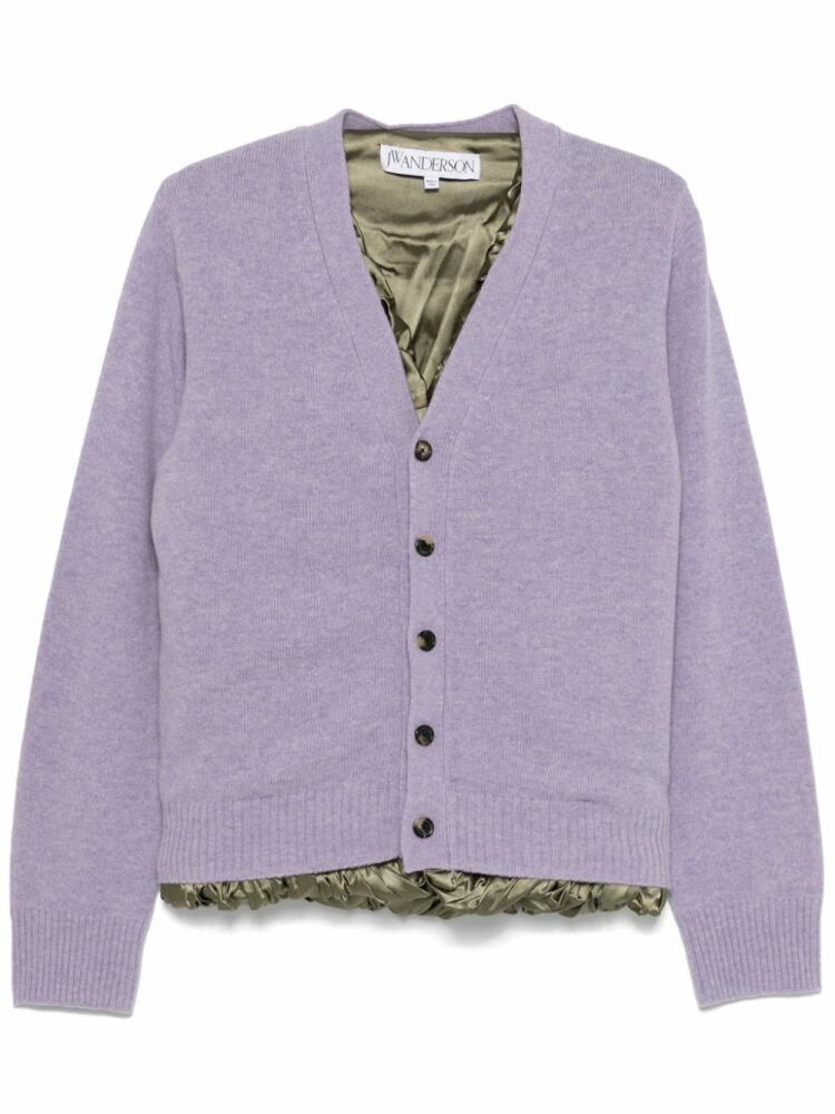 JW Anderson satin-lining cardigan - Purple Cover