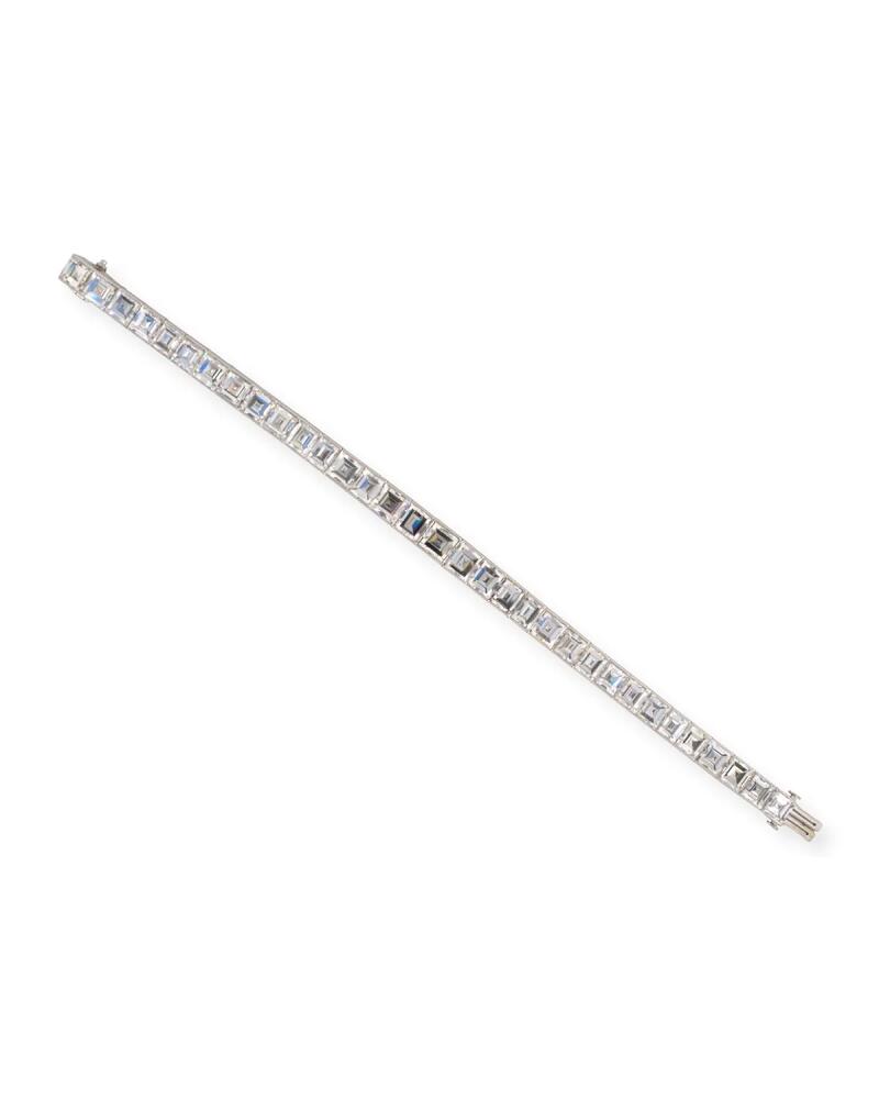 NM Estate Platinum Art Deco Diamond Tapered Line Bracelet. Cover