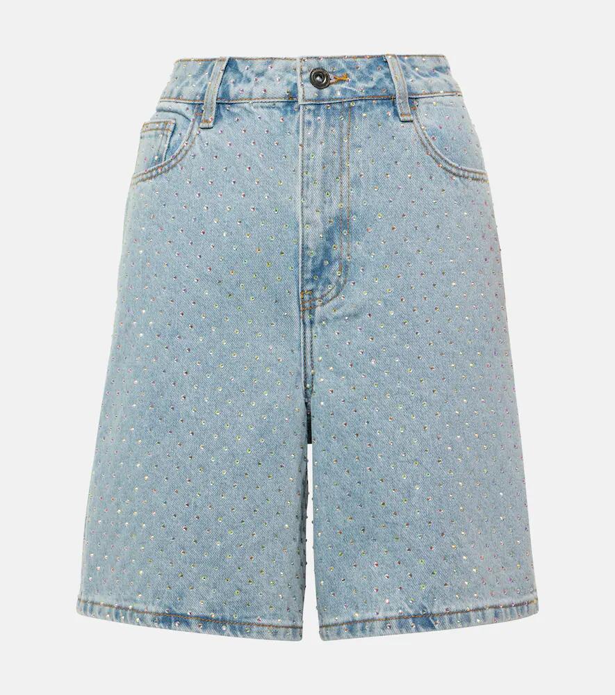 Self-Portrait Embellished denim shorts Cover