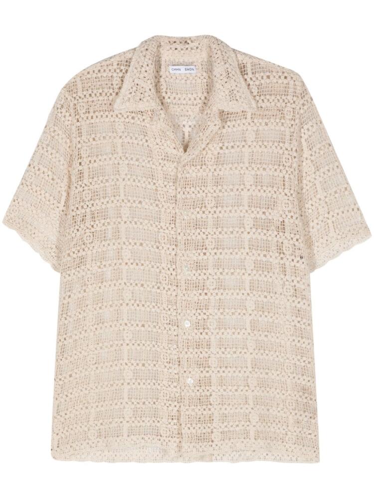 Cmmn Swdn crochet-knit cotton shirt - Neutrals Cover