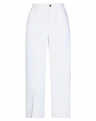 Avantgar Denim By European Culture Woman Pants White Cotton, Polyester, Elastane Cover