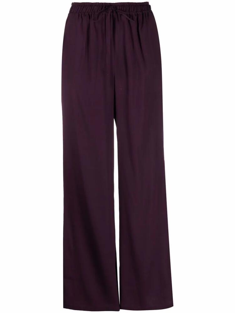 PAULA Paula stretch-silk trousers - Purple Cover