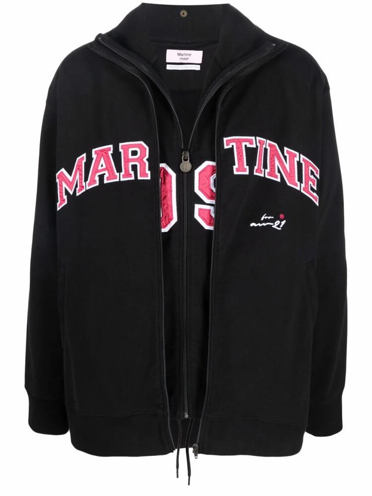 Martine Rose logo print layered track jacket - Black Cover