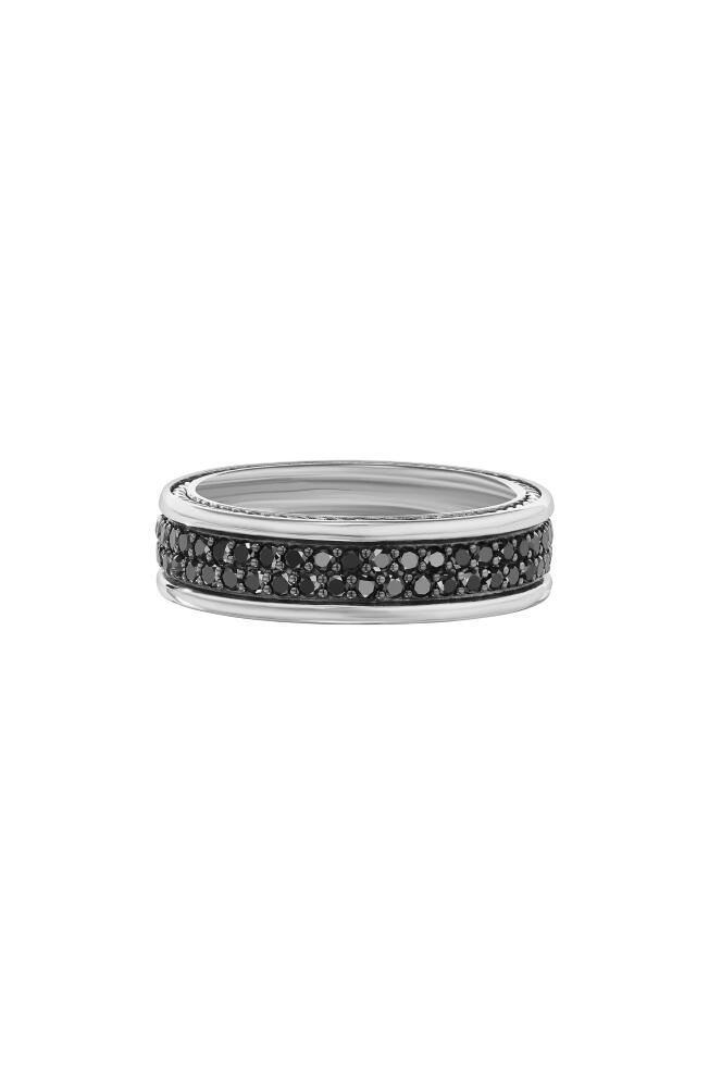 David Yurman Streamline® Two Row Band Ring with Pavé Black Diamonds in Silver/Black Diamond Cover