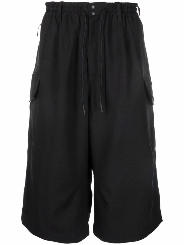 Y-3 drawstring cargo shorts - Black Cover