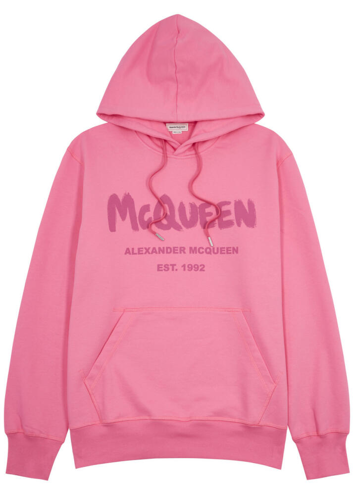 Alexander Mcqueen Logo Hooded Cotton Sweatshirt - Pink Cover