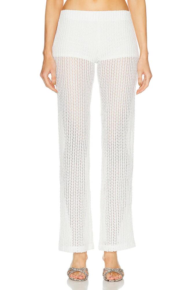 SIEDRES Sely Textured Low Rise Pant in White Cover