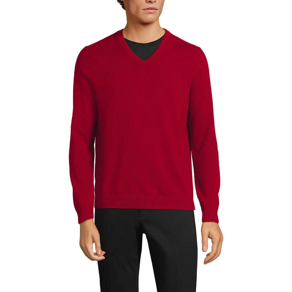 Lands' End Fine Gauge Cashmere V-neck Sweater in Current Red Cover