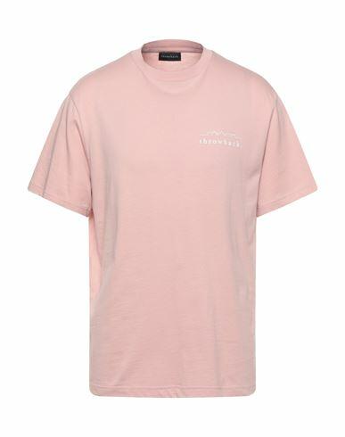 Throwback. Man T-shirt Pink Cotton Cover