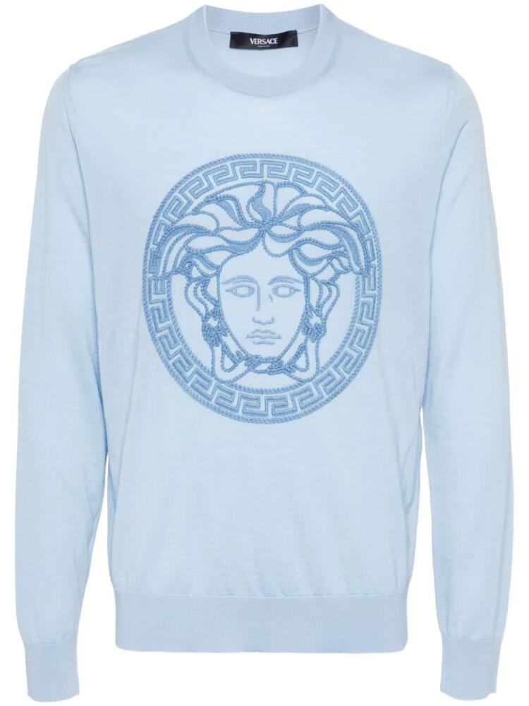 Versace Medusa-embroidered sweater - Blue Cover