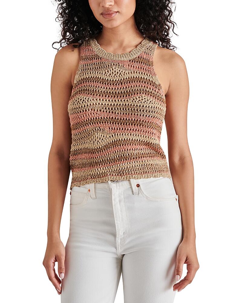 Steve Madden Hannah Striped Crochet Sleeveless Sweater Cover