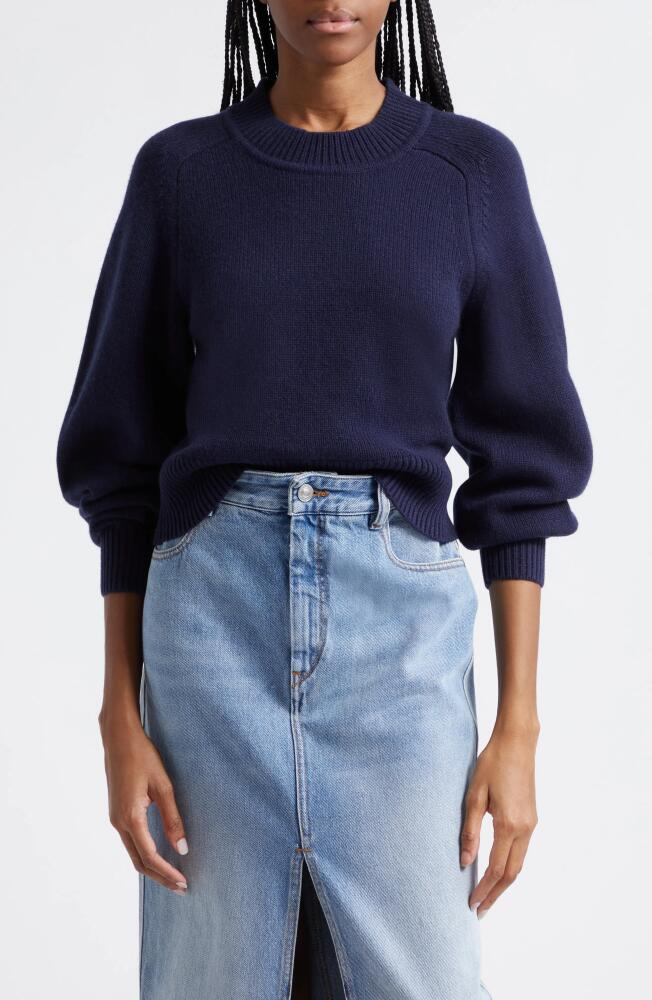 Isabel Marant Leandra Merino Wool & Cashmere Crewneck Sweater in Midnight Cover