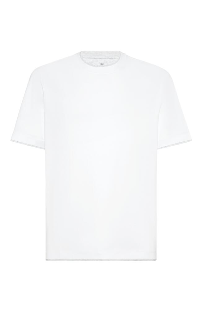 Brunello Cucinelli T-shirt with faux-layering in White Cover