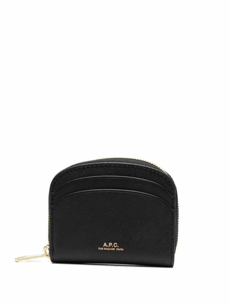 A.P.C. logo-print zip-fastening purse - Black Cover