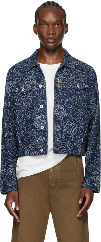 Kenzo Indigo Kenzo Paris Star Tiger Denim Jacket Cover