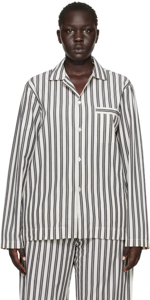 Tekla White & Black Striped Pyjama Shirt Cover