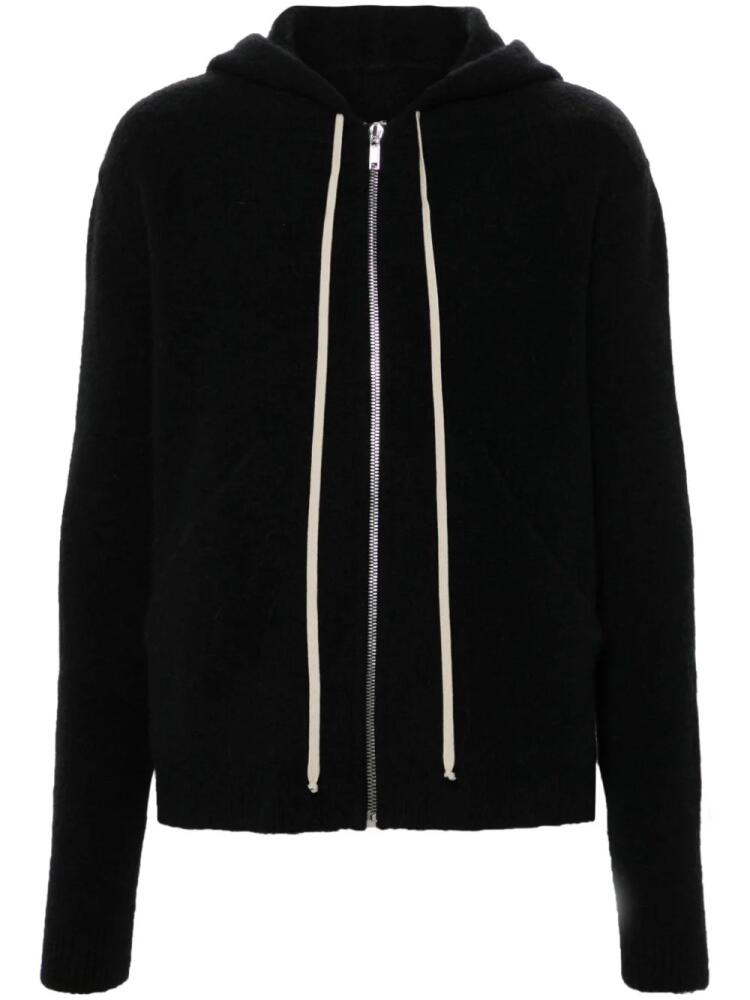 Rick Owens zip-up hooded cardigan - Black Cover