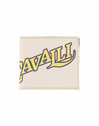 Roberto Cavalli Man Wallet Cream Bovine leather, Viscose Cover