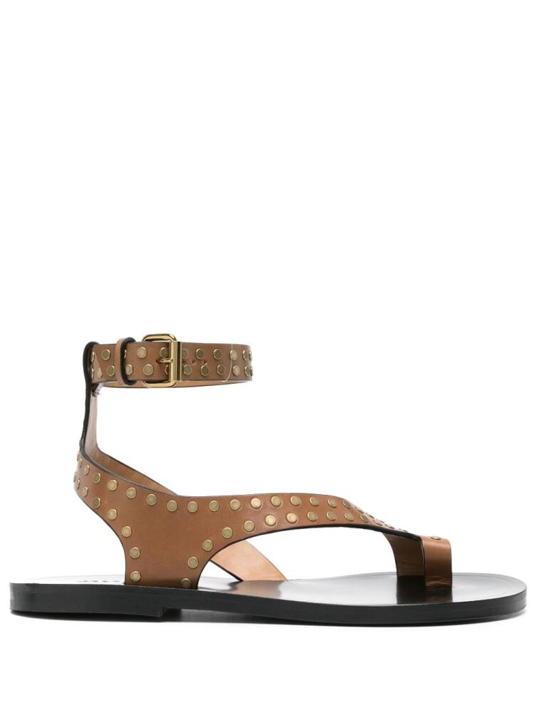 ISABEL MARANT Jiona studed leather sandals - Brown Cover