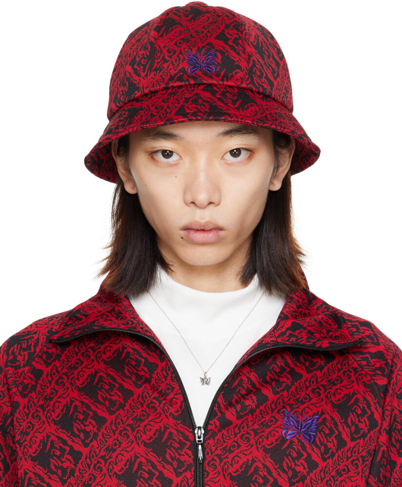 NEEDLES Red Bermuda Bucket Hat Cover