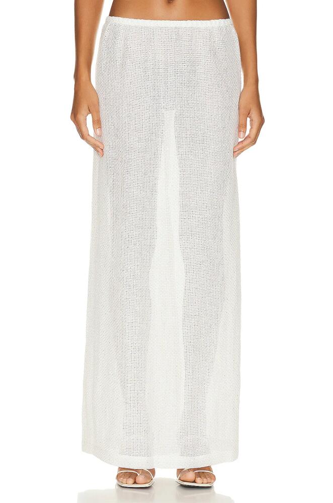 LESET Stella Maxi Skirt in White Cover