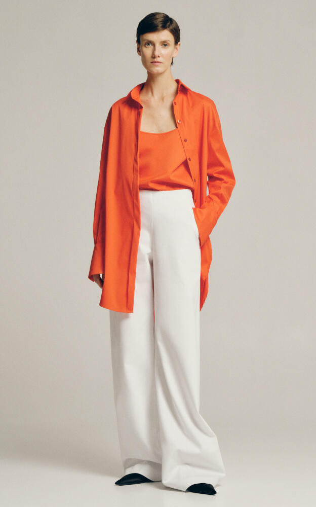 Sophie et Voila - Oversized Stretch-Cotton Button-Up Shirt - Orange Cover