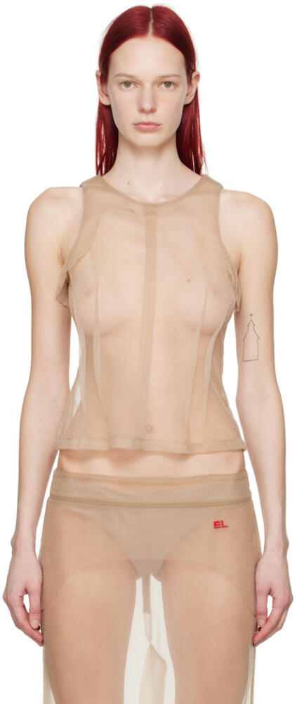 Eckhaus Latta Beige Sculpt Tank Top Cover