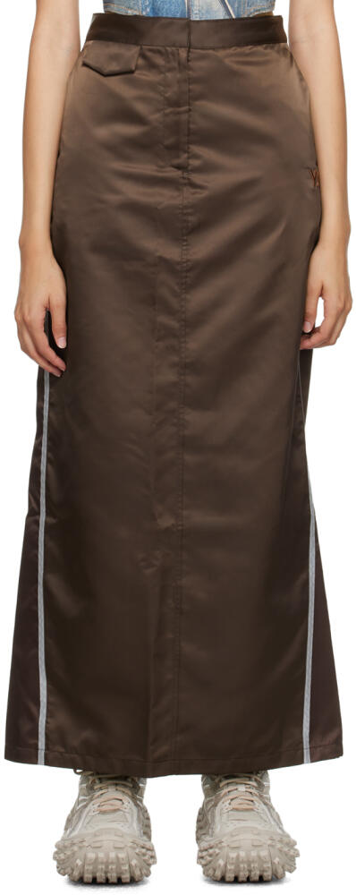 OPEN YY Brown Two-Pocket Maxi Skirt Cover