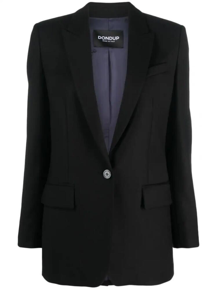 DONDUP single-breasted virgin wool blazer - Black Cover