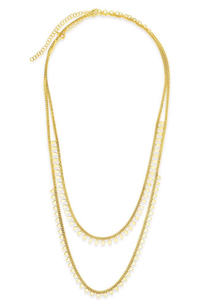 Sterling Forever Layered Geometric Charm Necklace in Gold Cover