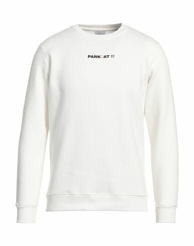 Parkoat Man Sweatshirt White Cotton, Polyester Cover