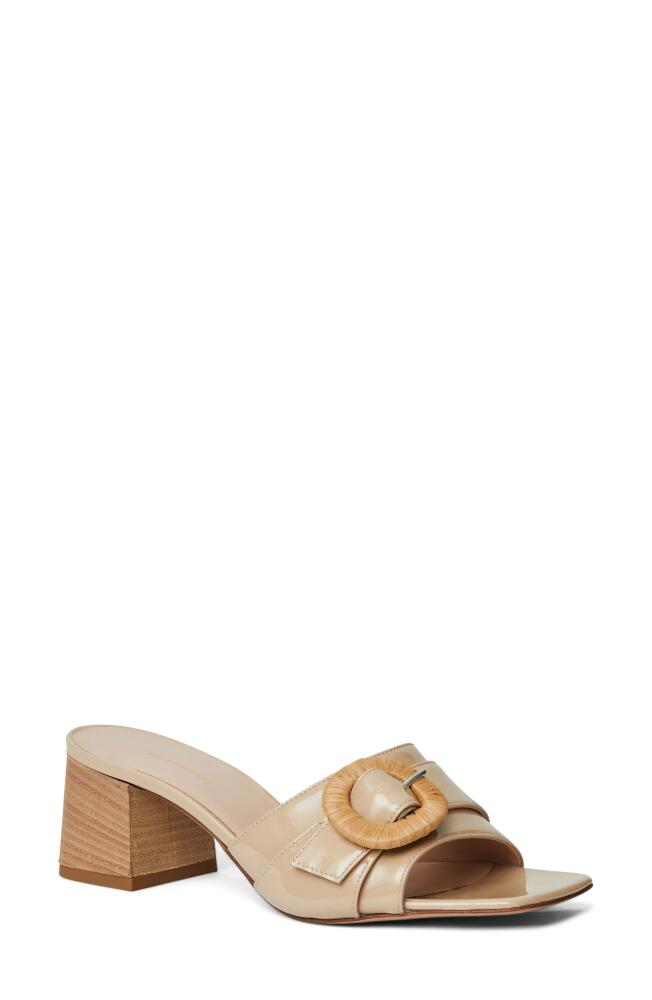 Bruno Magli Page Slide Sandal in Beige Patent Cover