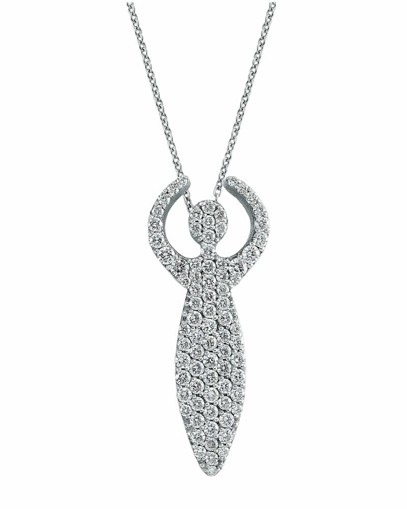 BeeGoddess 14k White Gold Diamond Goddess Necklace Cover