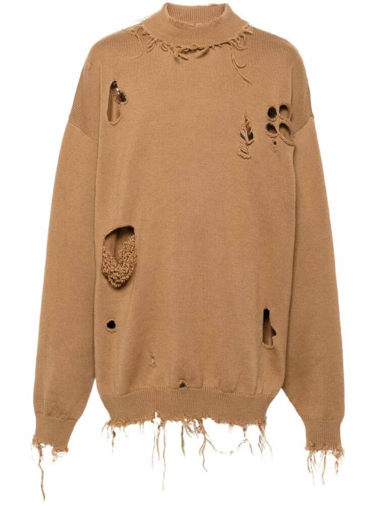 VETEMENTS Destroyed sweater - Brown Cover