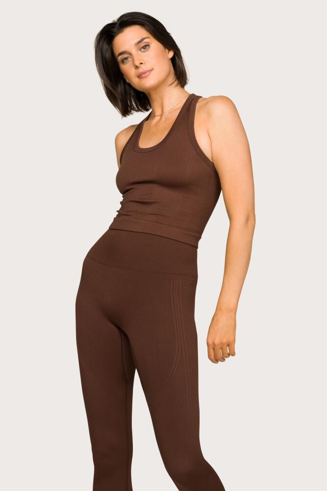 ALALA Barre Racer Tank in Coffee Cover