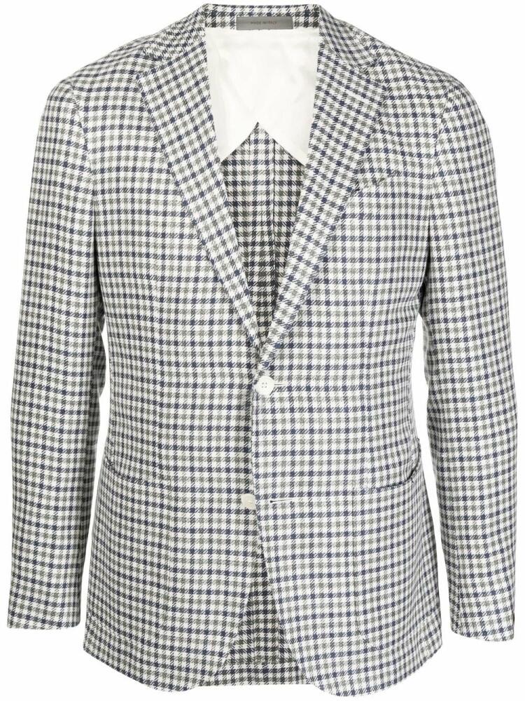 Corneliani houndstooth-check flax-blend blazer - Multicolour Cover