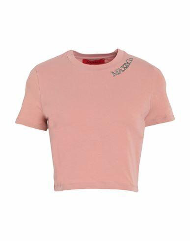 Max & co. Woman T-shirt Pastel pink Cotton, Elastane Cover